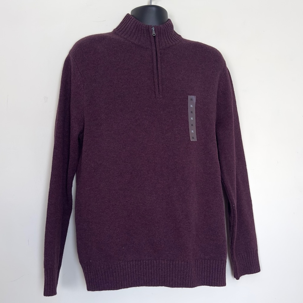 Sonoma Men’s Super Soft 1/2 Zip Sweater Burgundy XL New With Tags